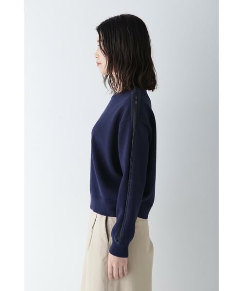 human woman / ヒューマンウーマン ニット・セーター | ◆レースドッキングニットプルオーバー | 詳細4