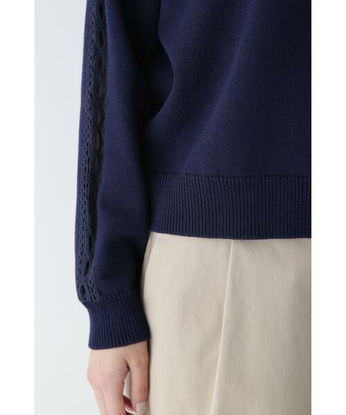 human woman / ヒューマンウーマン ニット・セーター | ◆レースドッキングニットプルオーバー | 詳細9
