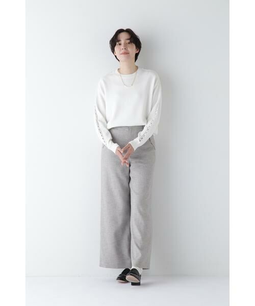 human woman / ヒューマンウーマン ニット・セーター | ◆レースドッキングニットプルオーバー | 詳細14