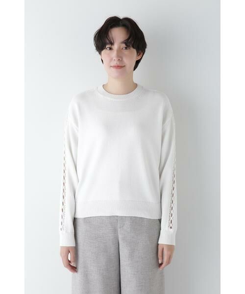 human woman / ヒューマンウーマン ニット・セーター | ◆レースドッキングニットプルオーバー | 詳細16