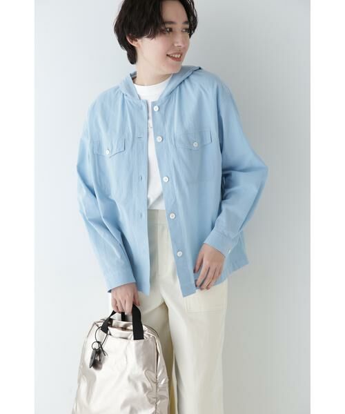 human woman / ヒューマンウーマン シャツ・ブラウス | ◆製品染めフーディーブラウス | 詳細2