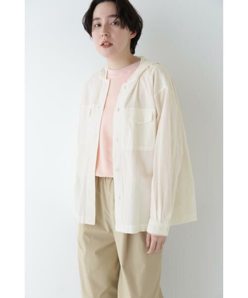 human woman/ヒューマンウーマン ◆製品染めフーディーブラウス エクリュ1 M human woman/ヒューマンウーマン ◆製品染めフーディーブラウス エクリュ1 M