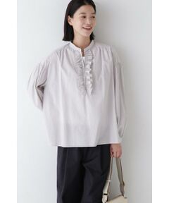 ブラウス シャツ 綿麻ボイルスキッパーボリュームブラウス レディース 綿麻ボイルスキッパーボリュームブラウス | human woman