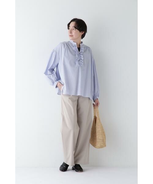 human woman / ヒューマンウーマン シャツ・ブラウス | ◆ボイルマイクロサッカーブラウス | 詳細7