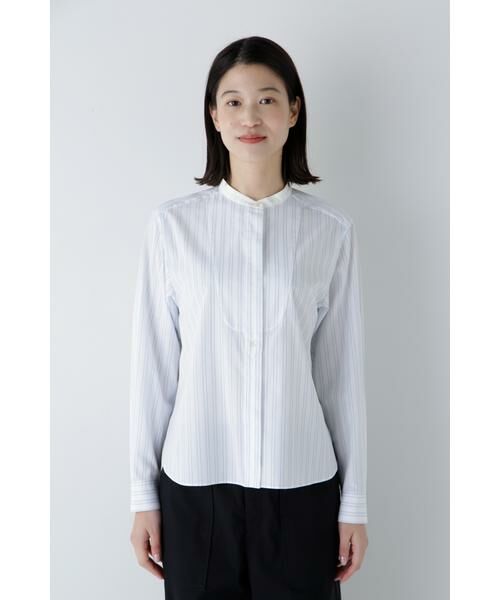 human woman / ヒューマンウーマン シャツ・ブラウス | ◆コットンドビーストライプクレリックシャツ | 詳細3