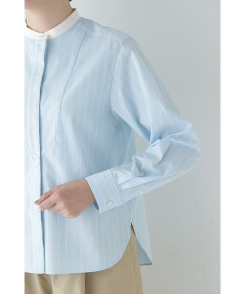 human woman / ヒューマンウーマン シャツ・ブラウス | ◆コットンドビーストライプクレリックシャツ | 詳細15