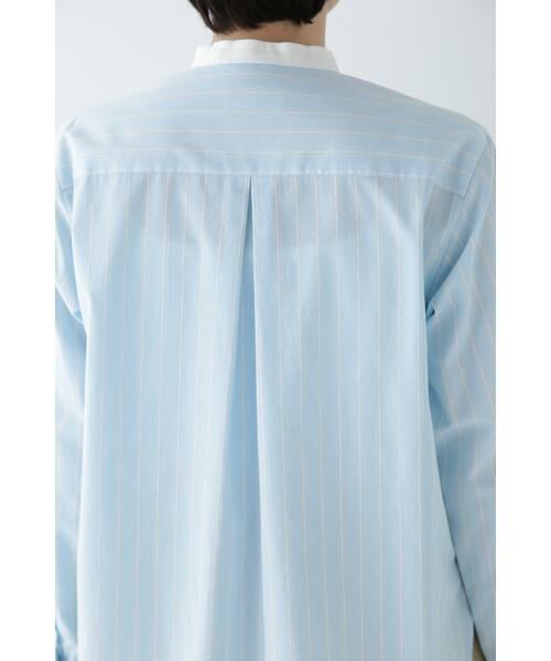 human woman / ヒューマンウーマン シャツ・ブラウス | ◆コットンドビーストライプクレリックシャツ | 詳細17