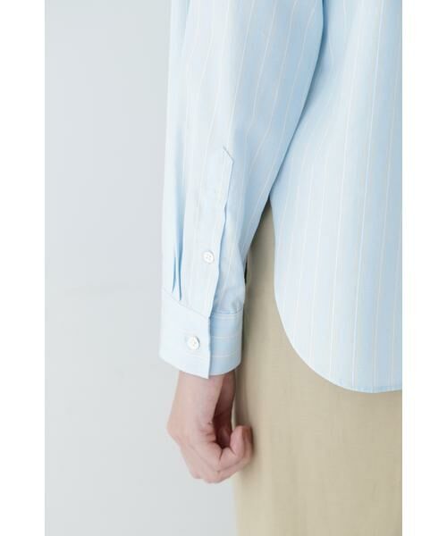human woman / ヒューマンウーマン シャツ・ブラウス | ◆コットンドビーストライプクレリックシャツ | 詳細18