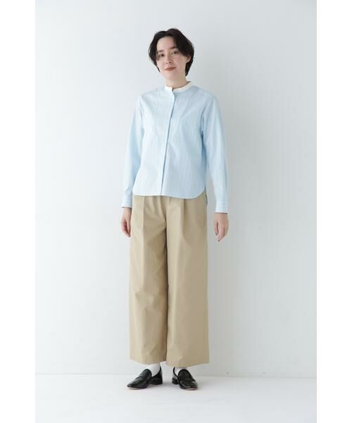 human woman / ヒューマンウーマン シャツ・ブラウス | ◆コットンドビーストライプクレリックシャツ | 詳細7