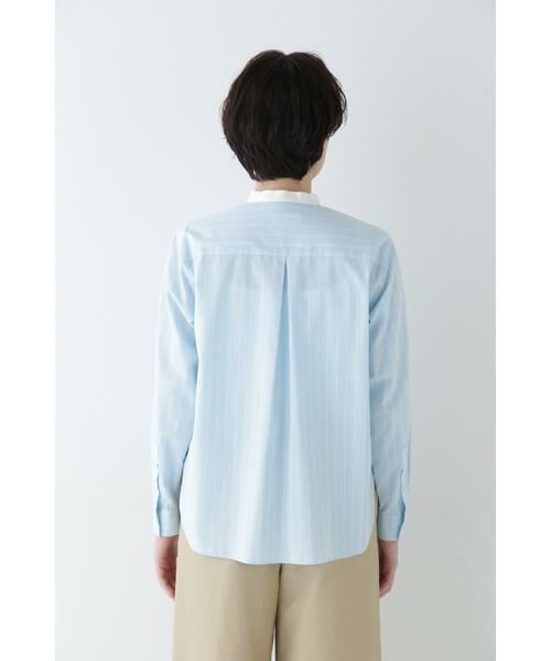 human woman / ヒューマンウーマン シャツ・ブラウス | ◆コットンドビーストライプクレリックシャツ | 詳細13