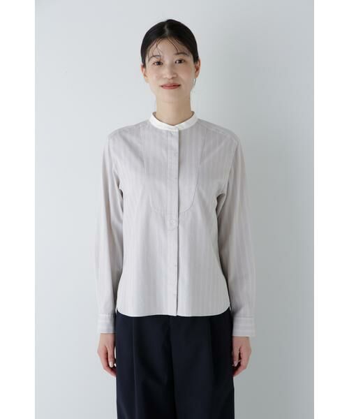 human woman / ヒューマンウーマン シャツ・ブラウス | ◆コットンドビーストライプクレリックシャツ | 詳細23