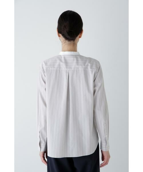 human woman / ヒューマンウーマン シャツ・ブラウス | ◆コットンドビーストライプクレリックシャツ | 詳細24