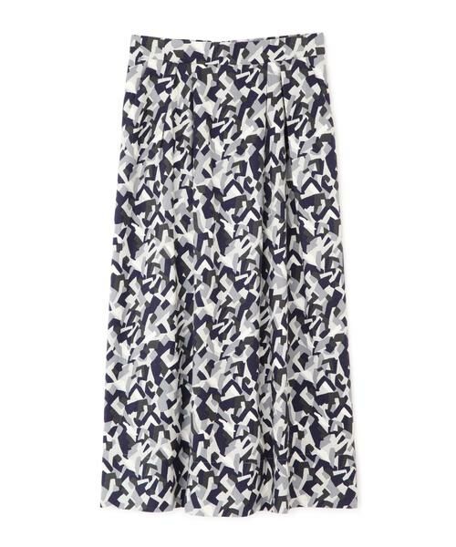 human woman / ヒューマンウーマン スカート | ◆レーヨン麻キャンバスカモジオメトリックPTタックコクーンスカート | 詳細1