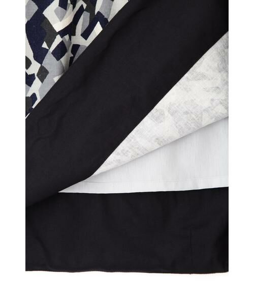 human woman / ヒューマンウーマン スカート | ◆レーヨン麻キャンバスカモジオメトリックPTタックコクーンスカート | 詳細15