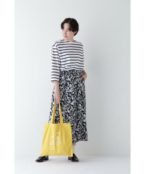 human woman / ヒューマンウーマン スカート | ◆レーヨン麻キャンバスカモジオメトリックPTタックコクーンスカート | 詳細4