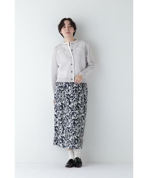 human woman / ヒューマンウーマン スカート | ◆レーヨン麻キャンバスカモジオメトリックPTタックコクーンスカート | 詳細5