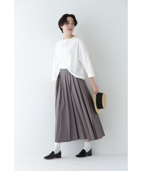 human woman / ヒューマンウーマン スカート | ◆リネンライクブッチャーランダムプリーツスカート | 詳細15