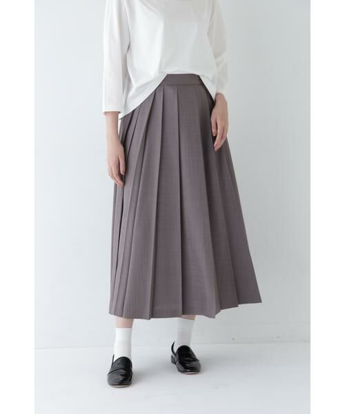 human woman/ヒューマンウーマン ◆リネンライクブッチャーランダムプリーツスカート カーキ M human woman/ヒューマンウーマン ◆リネンライクブッチャーランダムプリーツスカート カーキ M