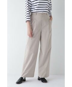 human woman / ヒューマンウーマン パンツ | ◆Ｐレーヨン麻ポプリンマーベルトセミワイドパンツ