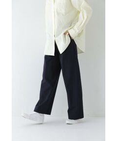 human woman / ヒューマンウーマン パンツ | ◆Ｐレーヨン麻ポプリンマーベルトセミワイドパンツ