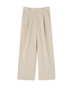 human woman / ヒューマンウーマン パンツ | ◆Ｐレーヨン麻ポプリンマーベルトセミワイドパンツ