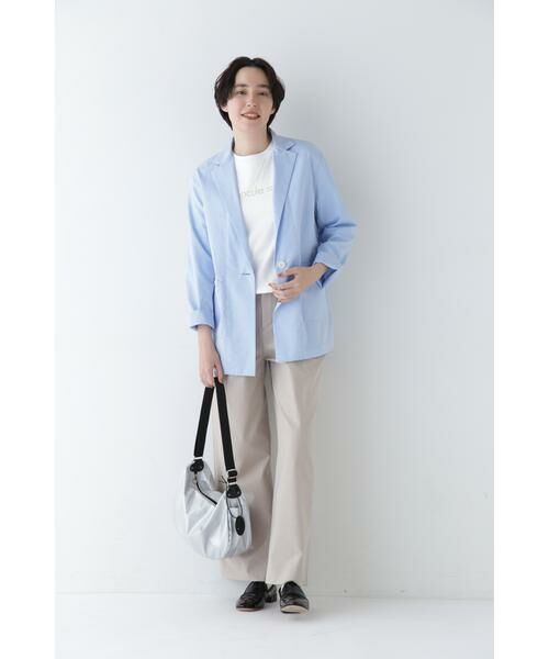 human woman / ヒューマンウーマン パンツ | ◆Ｐレーヨン麻ポプリンマーベルトセミワイドパンツ | 詳細11