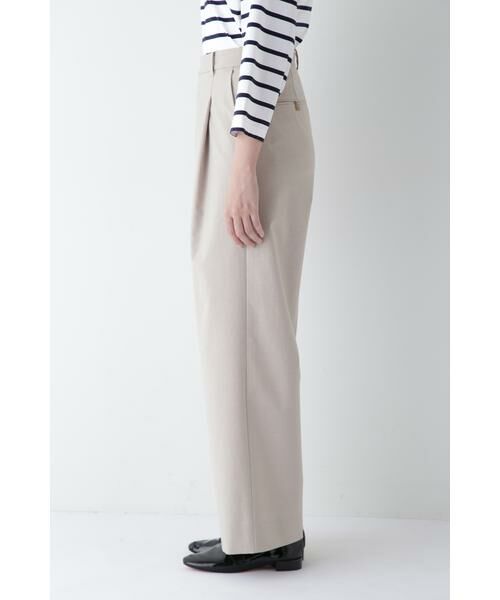 human woman / ヒューマンウーマン パンツ | ◆Ｐレーヨン麻ポプリンマーベルトセミワイドパンツ | 詳細13