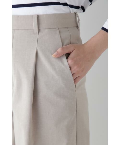 human woman / ヒューマンウーマン パンツ | ◆Ｐレーヨン麻ポプリンマーベルトセミワイドパンツ | 詳細17