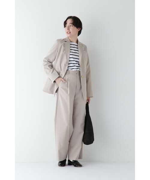 human woman / ヒューマンウーマン パンツ | ◆Ｐレーヨン麻ポプリンマーベルトセミワイドパンツ | 詳細3