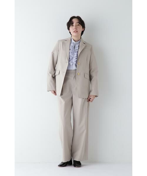 human woman / ヒューマンウーマン パンツ | ◆Ｐレーヨン麻ポプリンマーベルトセミワイドパンツ | 詳細5