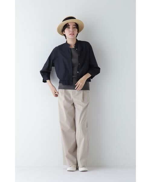 human woman / ヒューマンウーマン パンツ | ◆Ｐレーヨン麻ポプリンマーベルトセミワイドパンツ | 詳細6