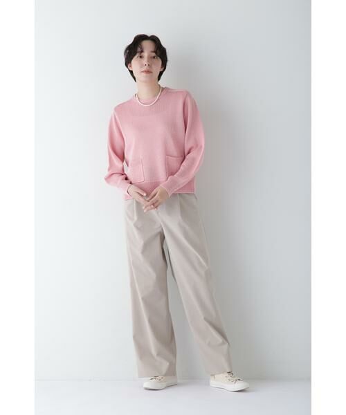 human woman / ヒューマンウーマン パンツ | ◆Ｐレーヨン麻ポプリンマーベルトセミワイドパンツ | 詳細8