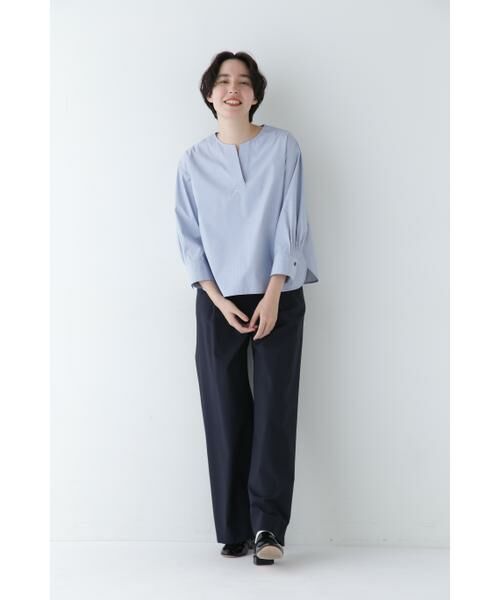 human woman / ヒューマンウーマン パンツ | ◆Ｐレーヨン麻ポプリンマーベルトセミワイドパンツ | 詳細30