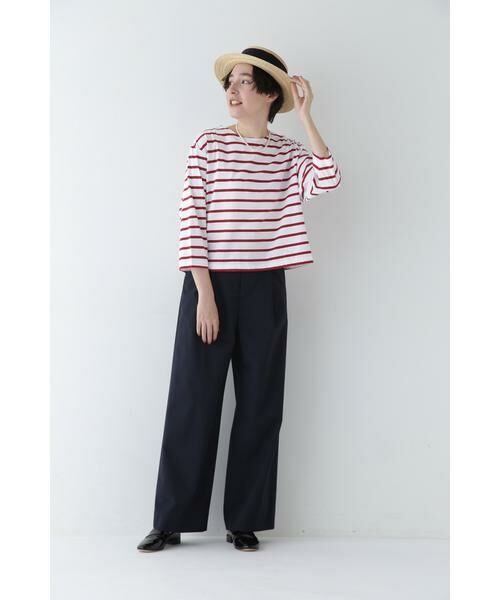 human woman / ヒューマンウーマン パンツ | ◆Ｐレーヨン麻ポプリンマーベルトセミワイドパンツ | 詳細21