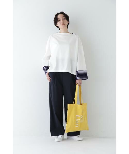 human woman / ヒューマンウーマン パンツ | ◆Ｐレーヨン麻ポプリンマーベルトセミワイドパンツ | 詳細24