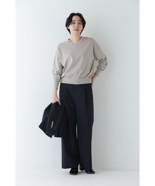 human woman / ヒューマンウーマン パンツ | ◆Ｐレーヨン麻ポプリンマーベルトセミワイドパンツ | 詳細27