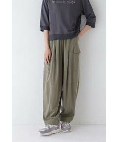 human woman / ヒューマンウーマン パンツ | ◆キュプラポリエステル フィブリルサテンストレッチパンツ