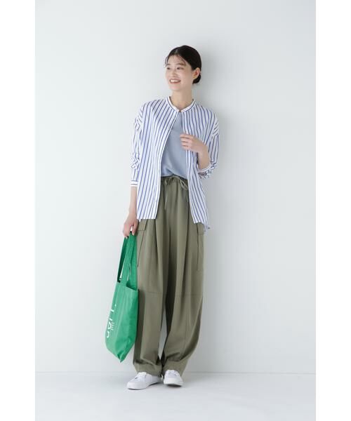 human woman / ヒューマンウーマン パンツ | ◆キュプラポリエステル フィブリルサテンストレッチパンツ | 詳細10