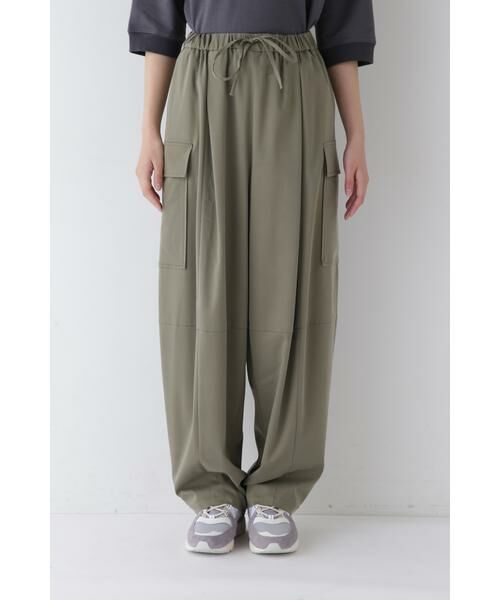 human woman / ヒューマンウーマン パンツ | ◆キュプラポリエステル フィブリルサテンストレッチパンツ | 詳細17