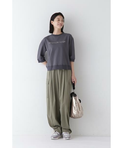 human woman / ヒューマンウーマン パンツ | ◆キュプラポリエステル フィブリルサテンストレッチパンツ | 詳細2