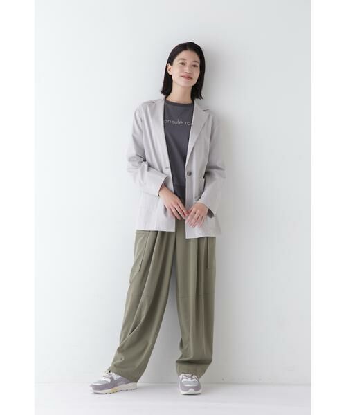 human woman / ヒューマンウーマン パンツ | ◆キュプラポリエステル フィブリルサテンストレッチパンツ | 詳細3