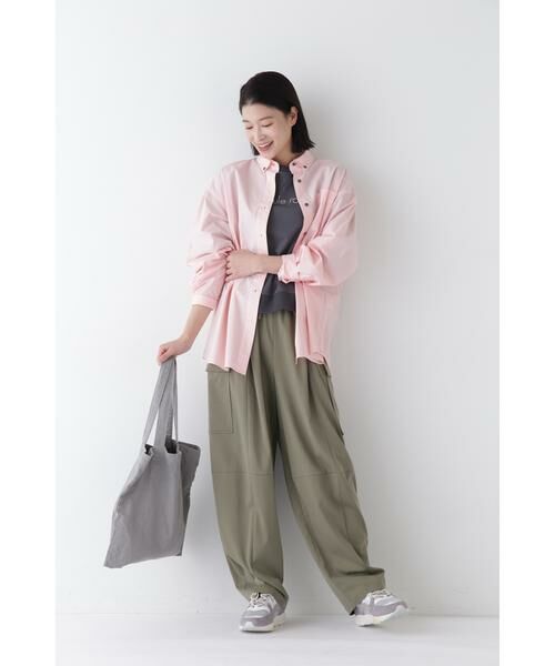 human woman / ヒューマンウーマン パンツ | ◆キュプラポリエステル フィブリルサテンストレッチパンツ | 詳細4