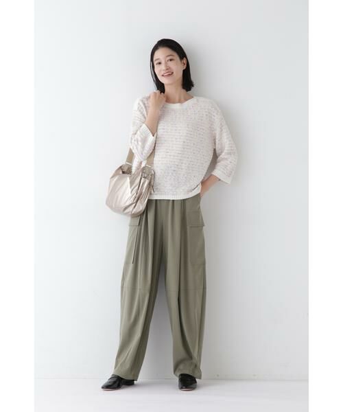 human woman / ヒューマンウーマン パンツ | ◆キュプラポリエステル フィブリルサテンストレッチパンツ | 詳細6