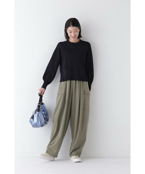 human woman / ヒューマンウーマン パンツ | ◆キュプラポリエステル フィブリルサテンストレッチパンツ | 詳細7