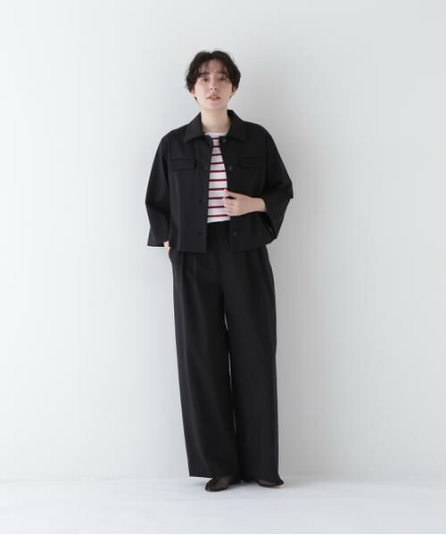human woman / ヒューマンウーマン パンツ | ◆コットンナイロンポンチSTタックパンツ | 詳細3