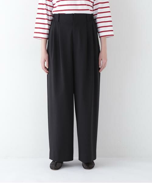 human woman / ヒューマンウーマン パンツ | ◆コットンナイロンポンチSTタックパンツ | 詳細4