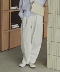 human woman / ヒューマンウーマン パンツ | ◆コットン麻カツラギタックパンツ