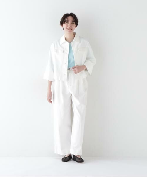 human woman / ヒューマンウーマン パンツ | ◆コットン麻カツラギタックパンツ | 詳細4