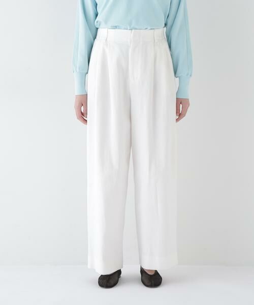 human woman / ヒューマンウーマン パンツ | ◆コットン麻カツラギタックパンツ | 詳細5
