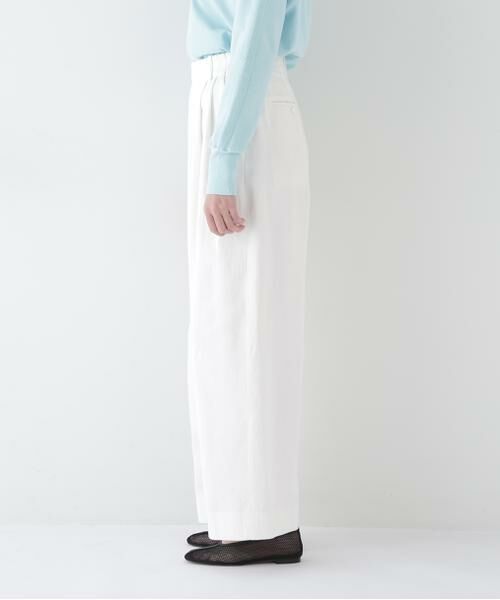 human woman / ヒューマンウーマン パンツ | ◆コットン麻カツラギタックパンツ | 詳細6